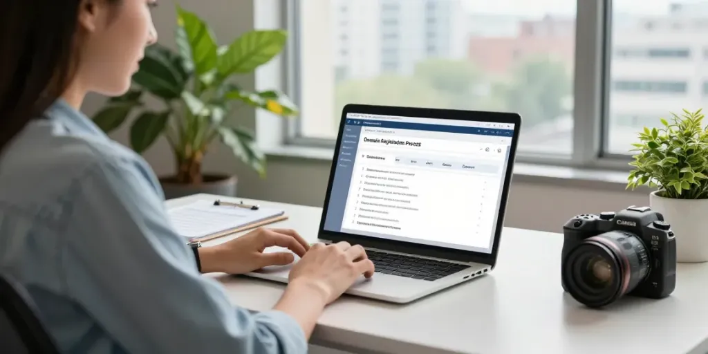 Register a cheap .co.uk domain in a professional office setting.