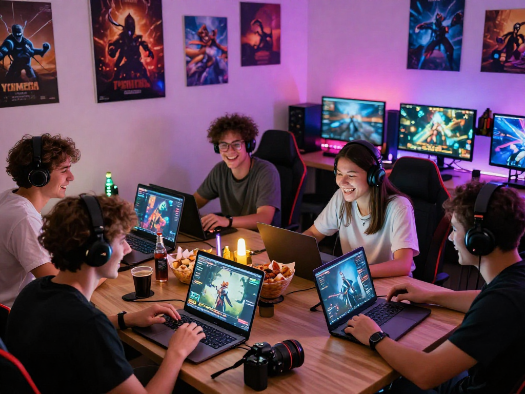 Players enjoying a vibrant adult game session in a cozy gaming den, showcasing interactive experiences and camaraderie.