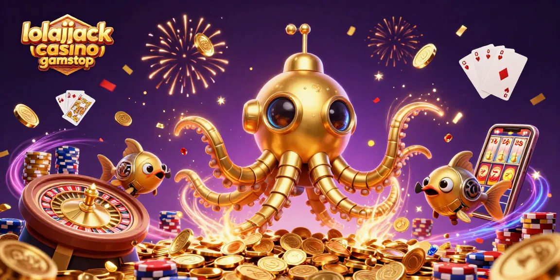Win big at Lolajack Casino Gamstop with 3D golden kraken and thrilling casino elements!