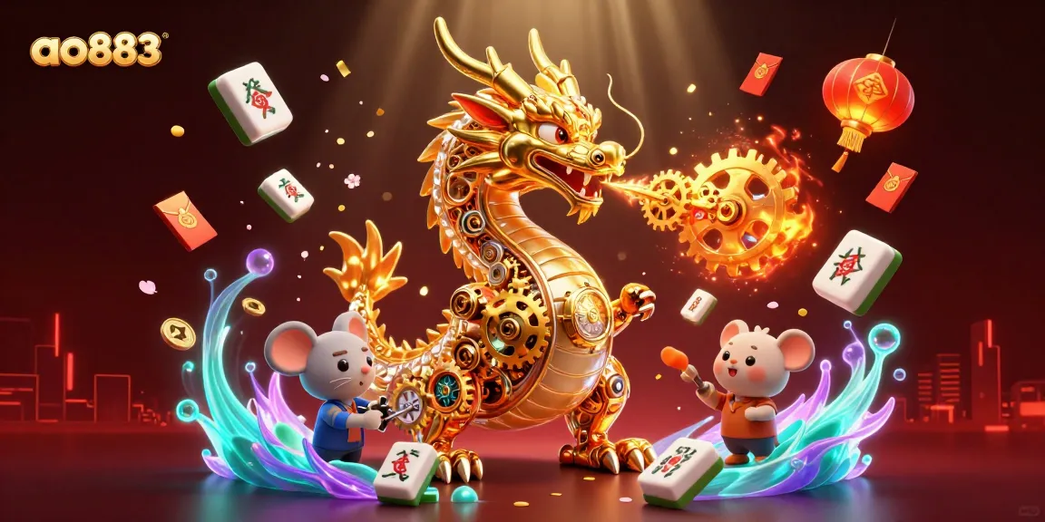 Experience thrilling gameplay at ao883 with vibrant scenes of winning symbols and playful characters.