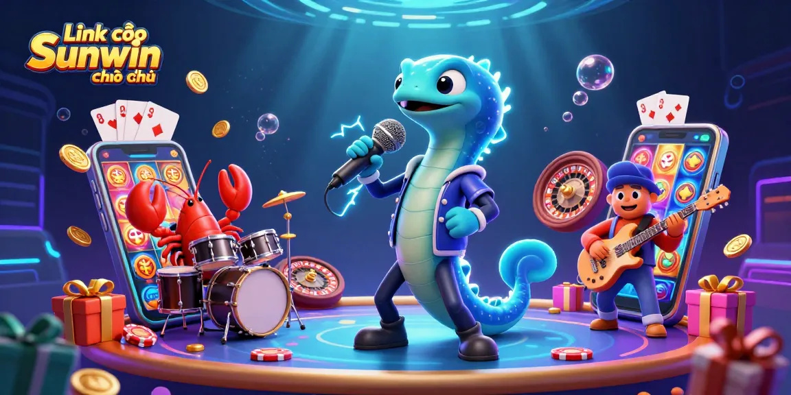 Experience the thrill of Link vào Sunwin chính thức with a lively underwater casino scene featuring vibrant 3D characters.
