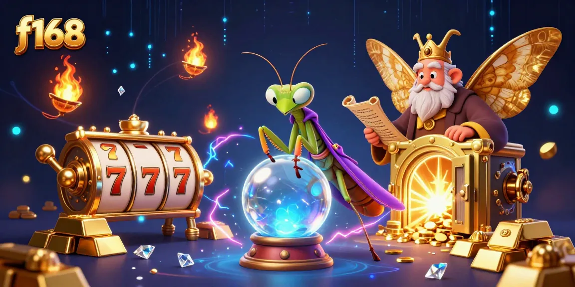 Join the excitement at f168 with an enchanting scene featuring gambling elements, fortune tellers, and treasures
