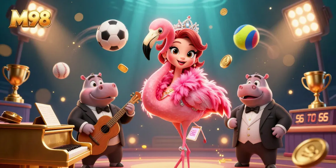 Win big at M98 with exciting casino games featuring lively characters and vibrant visuals.